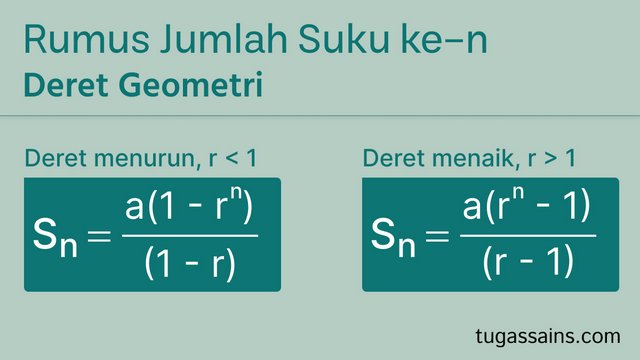Rumus Jumlah Suku ke-n Deret Geometri Rumus Jumlah Suku ke-n Deret Geometri